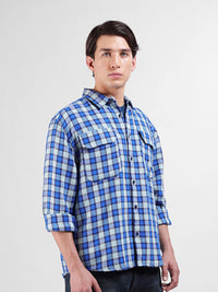 The Indian Garage Co Men Relaxed Fit Checkered Dobby Casual Shirt