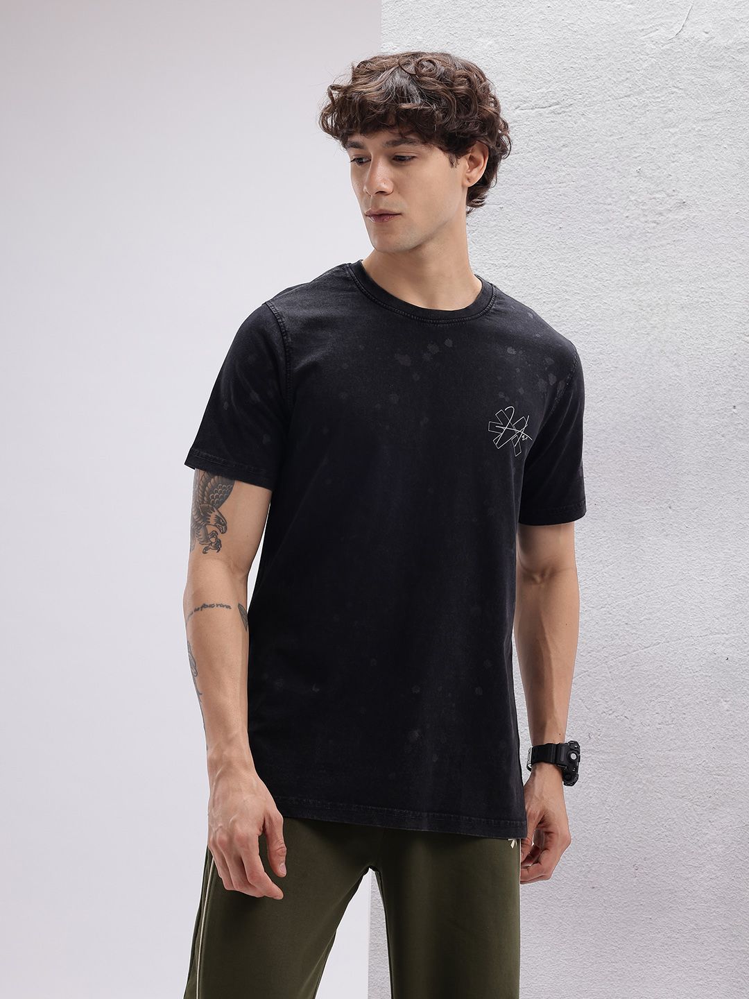 HRX by Hrithik Roshan Men Tie & Dye Pure Cotton T-shirt