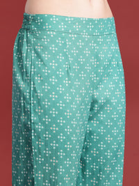 Anouk Geometric Printed Kurta with Trousers & With Dupatta