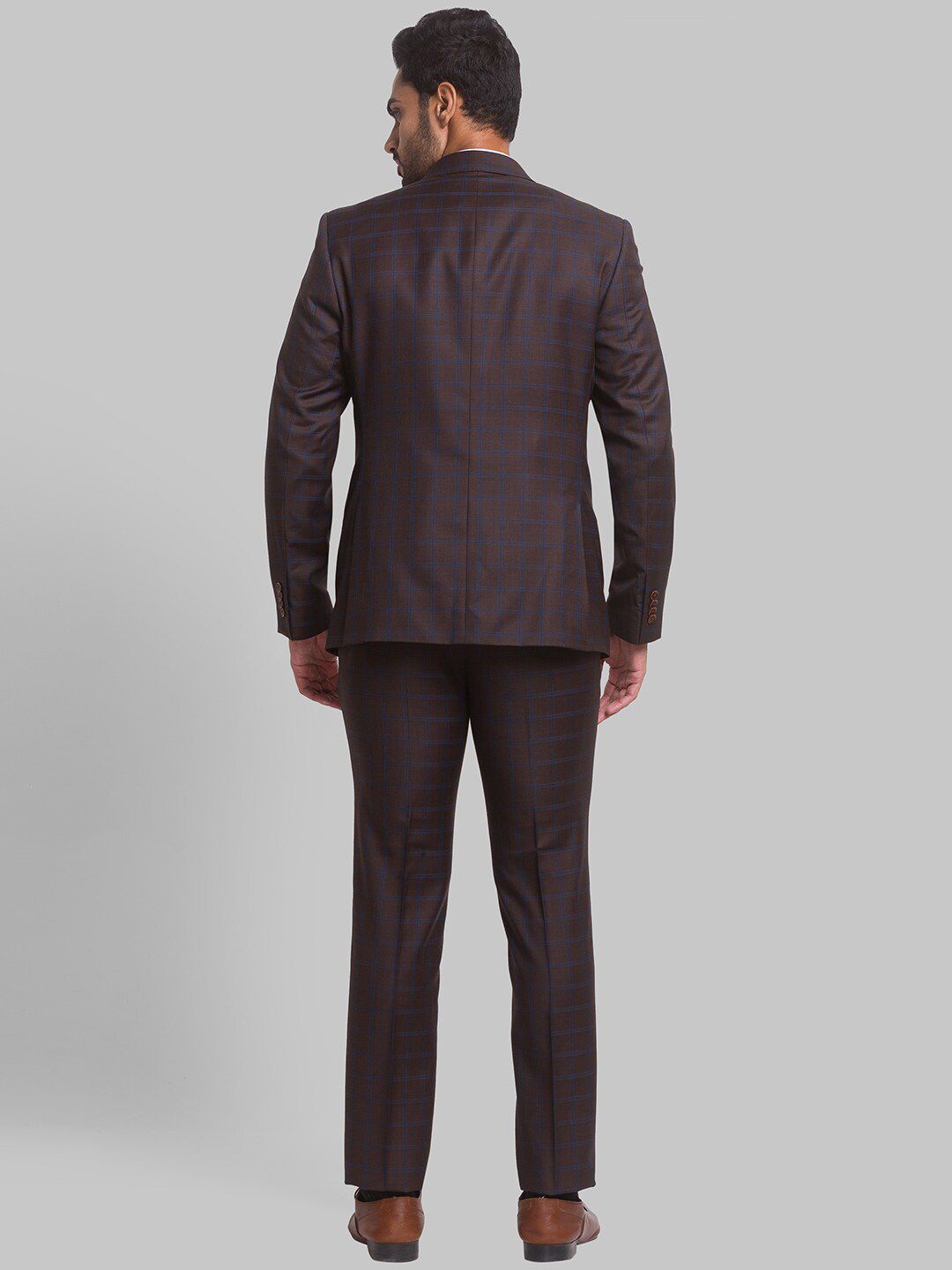 Park Avenue Men Checked Super Slim-Fit Single-Breasted 3-Piece Suits