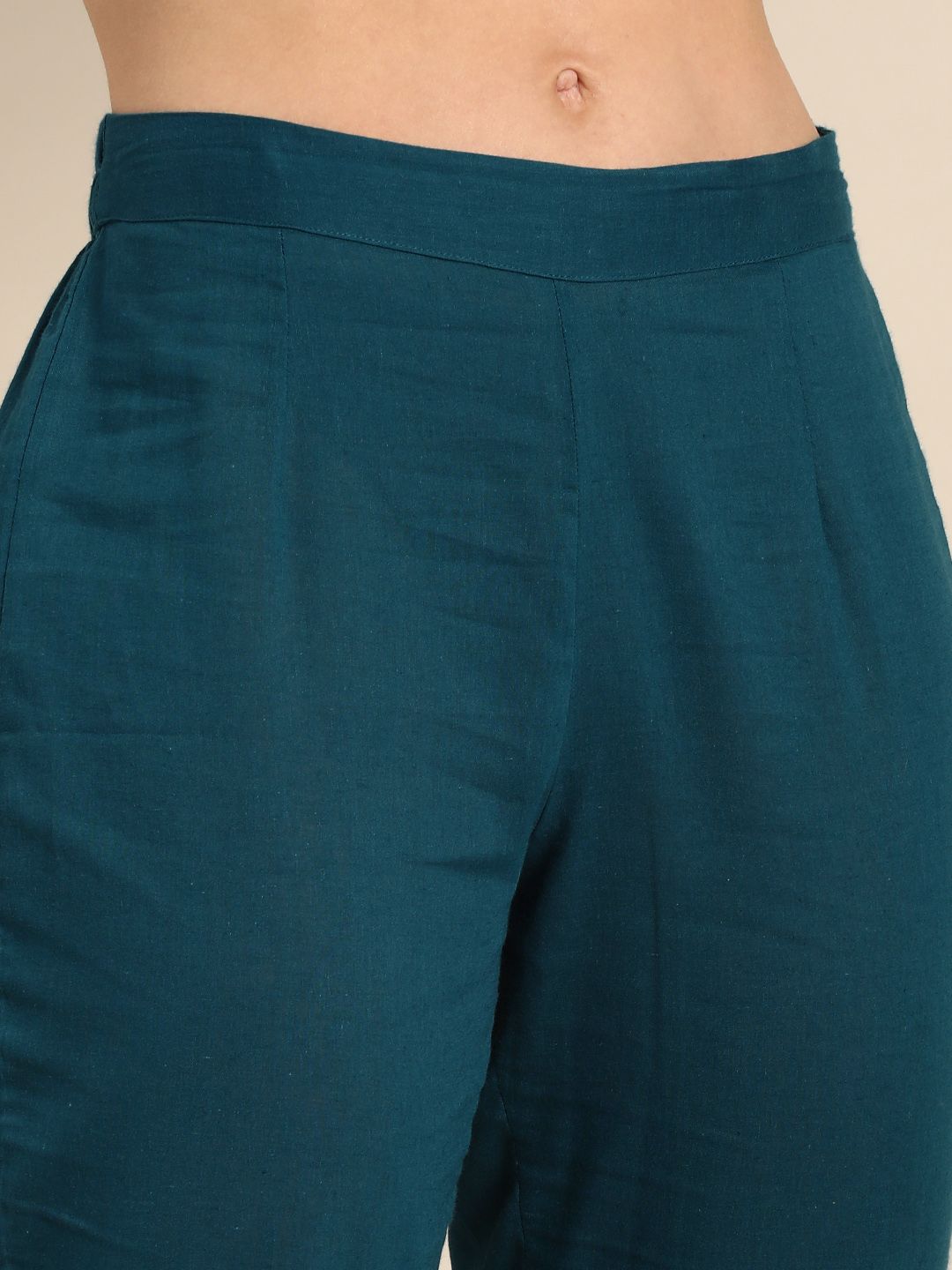 Anouk Women Floral Printed Pure Cotton Kurta with Trousers