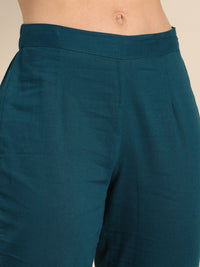 Anouk Women Floral Printed Pure Cotton Kurta with Trousers