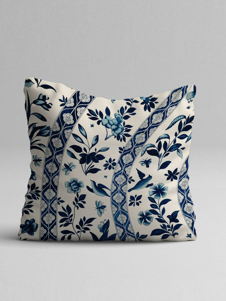 STITCHNEST Set of 5 Blue & Off White Ethnic Motifs Square Cushion Covers