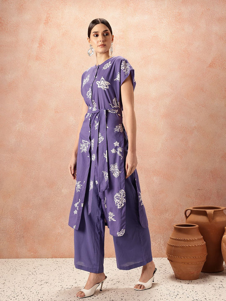 all about you Floral Printed Regular Pure Cotton Kurta & Palazzos
