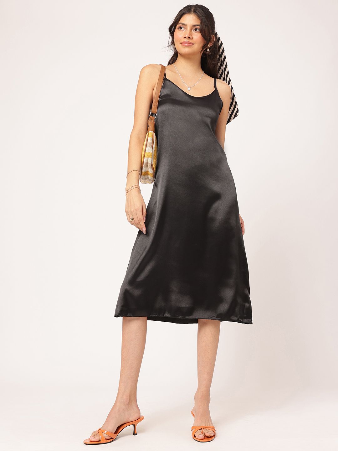 DressBerry Satin Luxe Slip Midi Dress