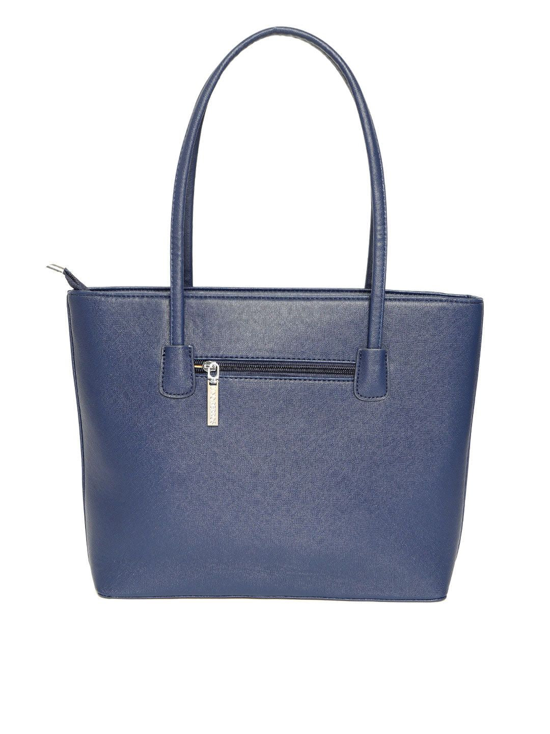 Lino Perros Navy Blue Solid Laptop Bag