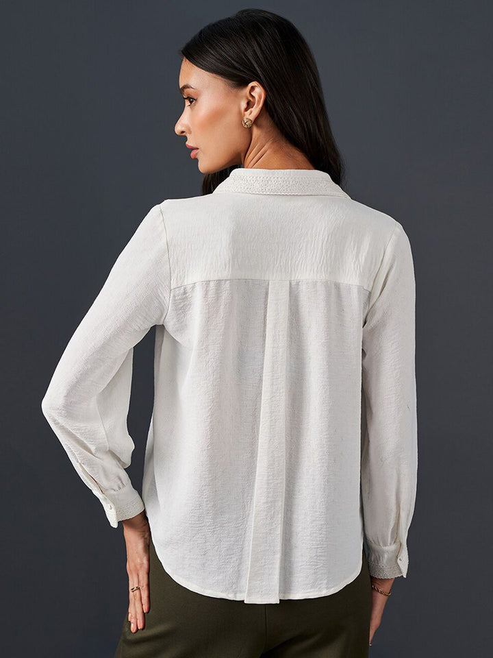AND Shirt Collar Cuff Sleeve Top