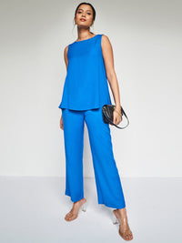 AND Round Neck Top & Mid -Rise Trouser Co-Ords