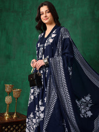 KALINI Women Floral Printed Regular Mirror Work Kurta with Palazzos & With Dupatta
