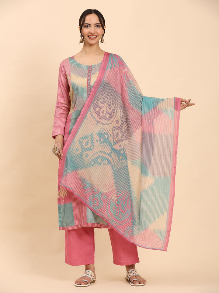 Mamicha Abstract Printed Round Neck Straight Cotton Kurta