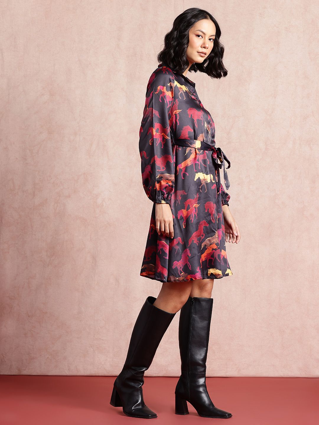 all about you Animal Print Midi Sheath Dress