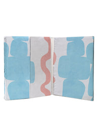 KLOTTHE Navy Blue Abstract Polycotton 300 TC King Fine Bedsheet with 2 Pillow Covers-96 x 89 inches