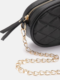 Lino Perros Geometric Textured Structured Sling Bag with Quilted Detail