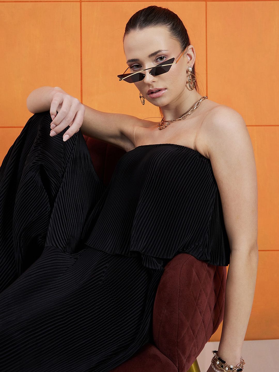 STREET 9 Off Shoulder Crop Top & Mid-Rise Trouser