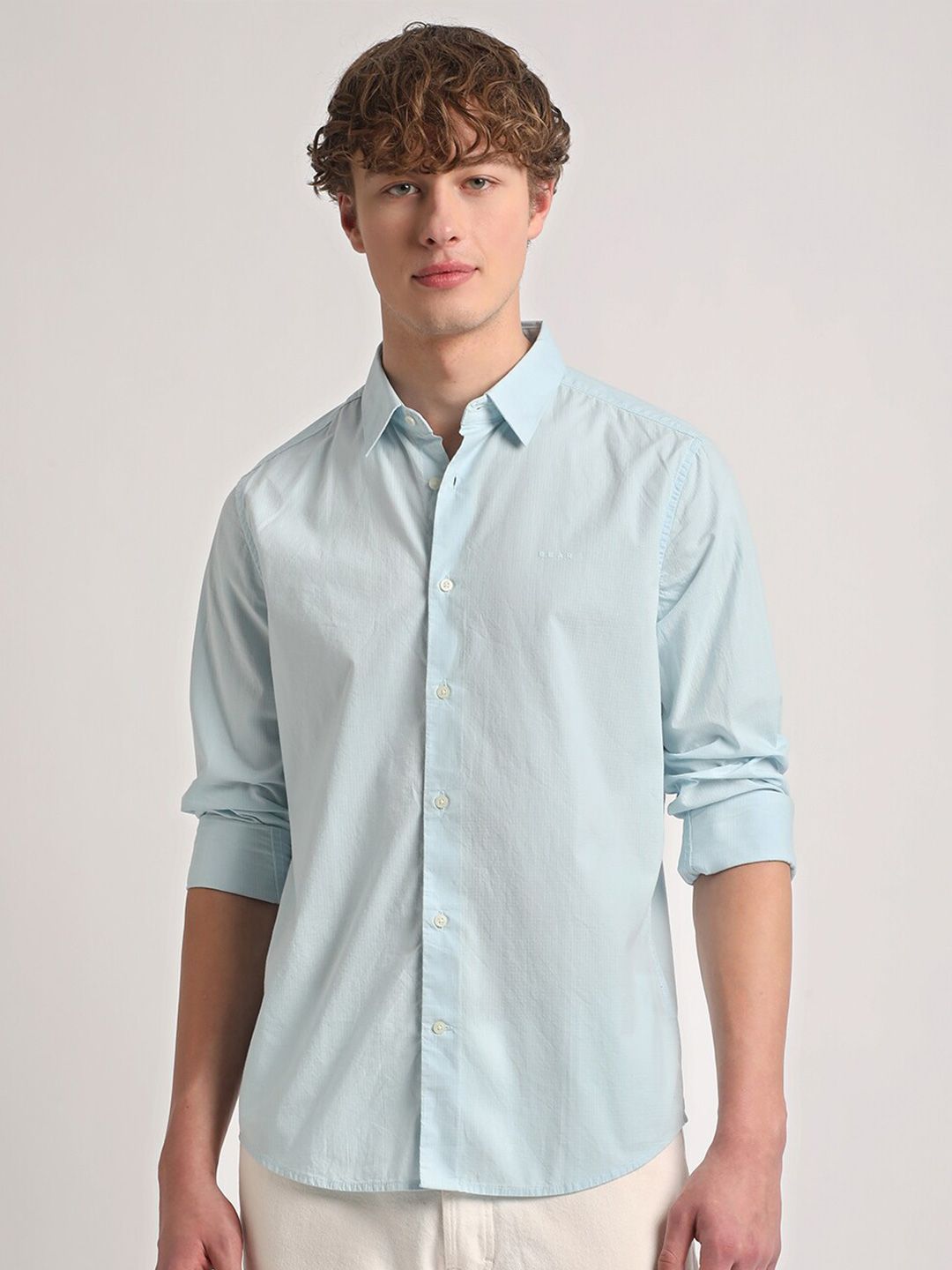 THE BEAR HOUSE Slim Fit Cotton Casual Shirt
