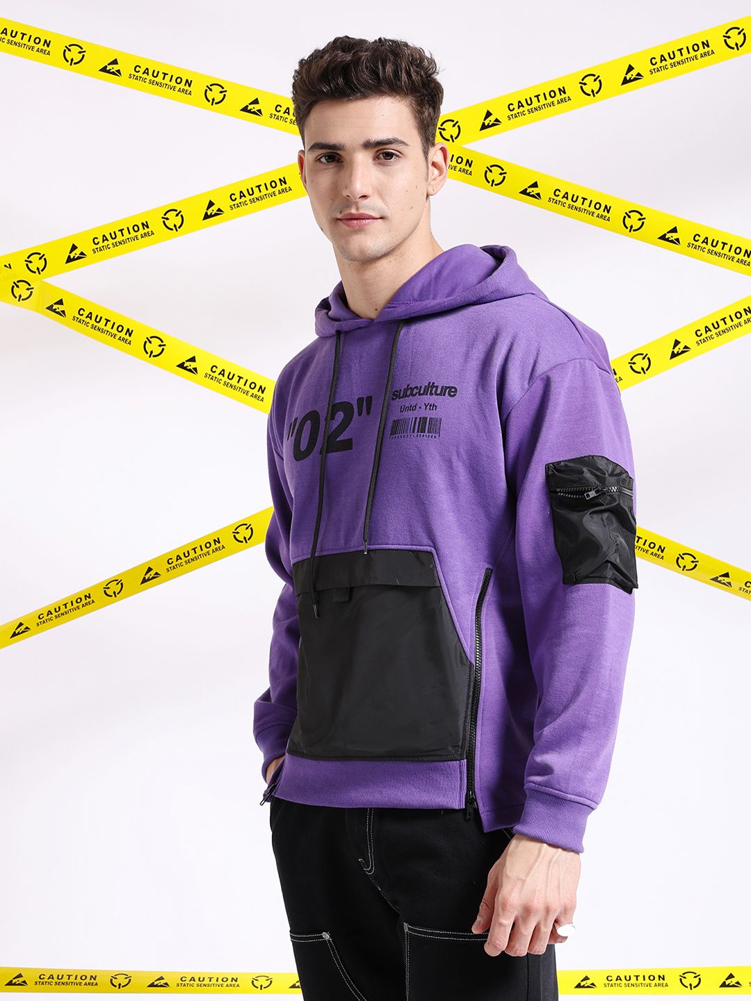 The Indian Garage Co Typography Printed Hooded Pullover Sweatshirt
