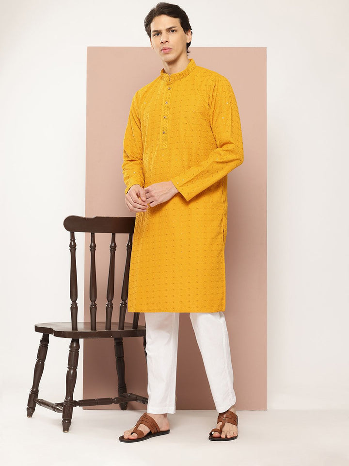 See Designs Embroidered Sequinned Kurta with Pyjamas