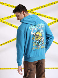 The Indian Garage Co Graphic Back Printed Hooded Oversized Pullover Sweatshirt