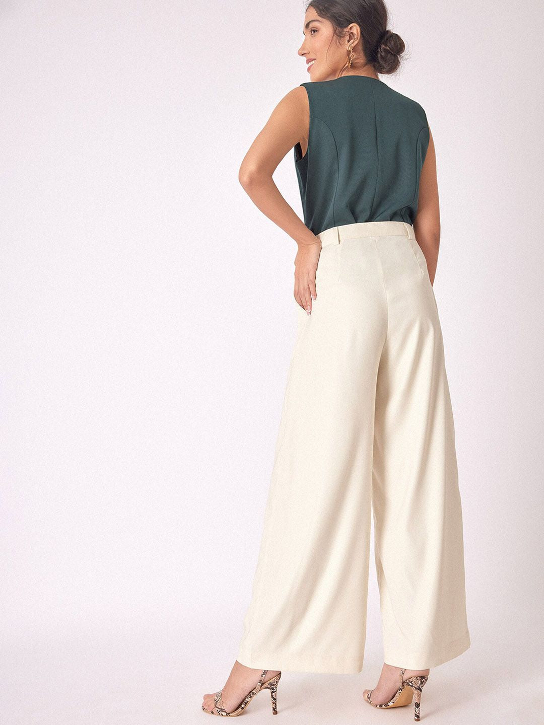 The Label Life Women Flared Striped Parallel Trousers