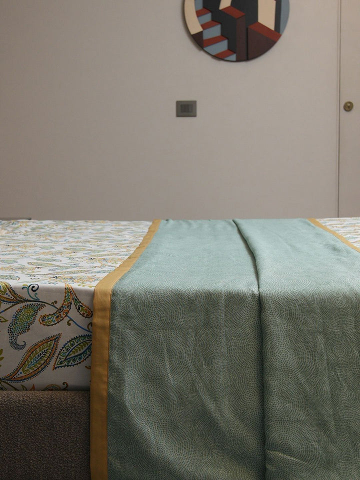 URBAN SPACE Blue & Yellow Floral Printed AC Room 150 GSM Microfibre Single Bed Dohar