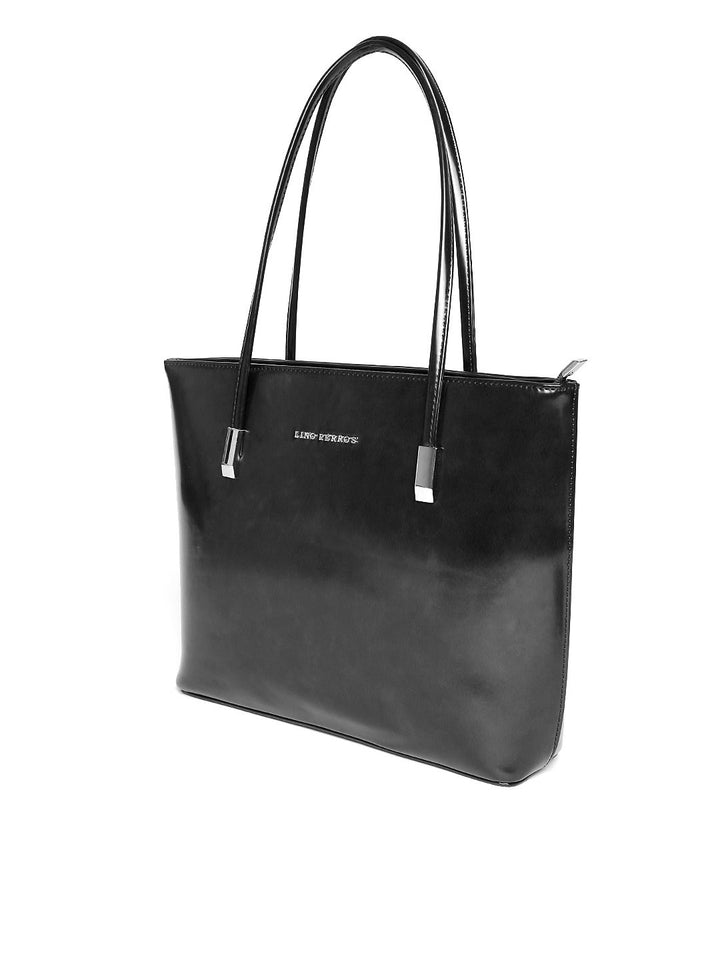 Lino Perros Black Glossy Shoulder Bag
