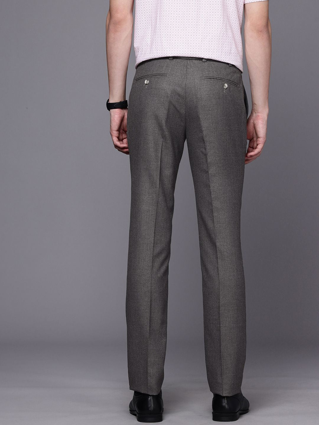 Raymond Men Textured Slim Fit Formal Trousers