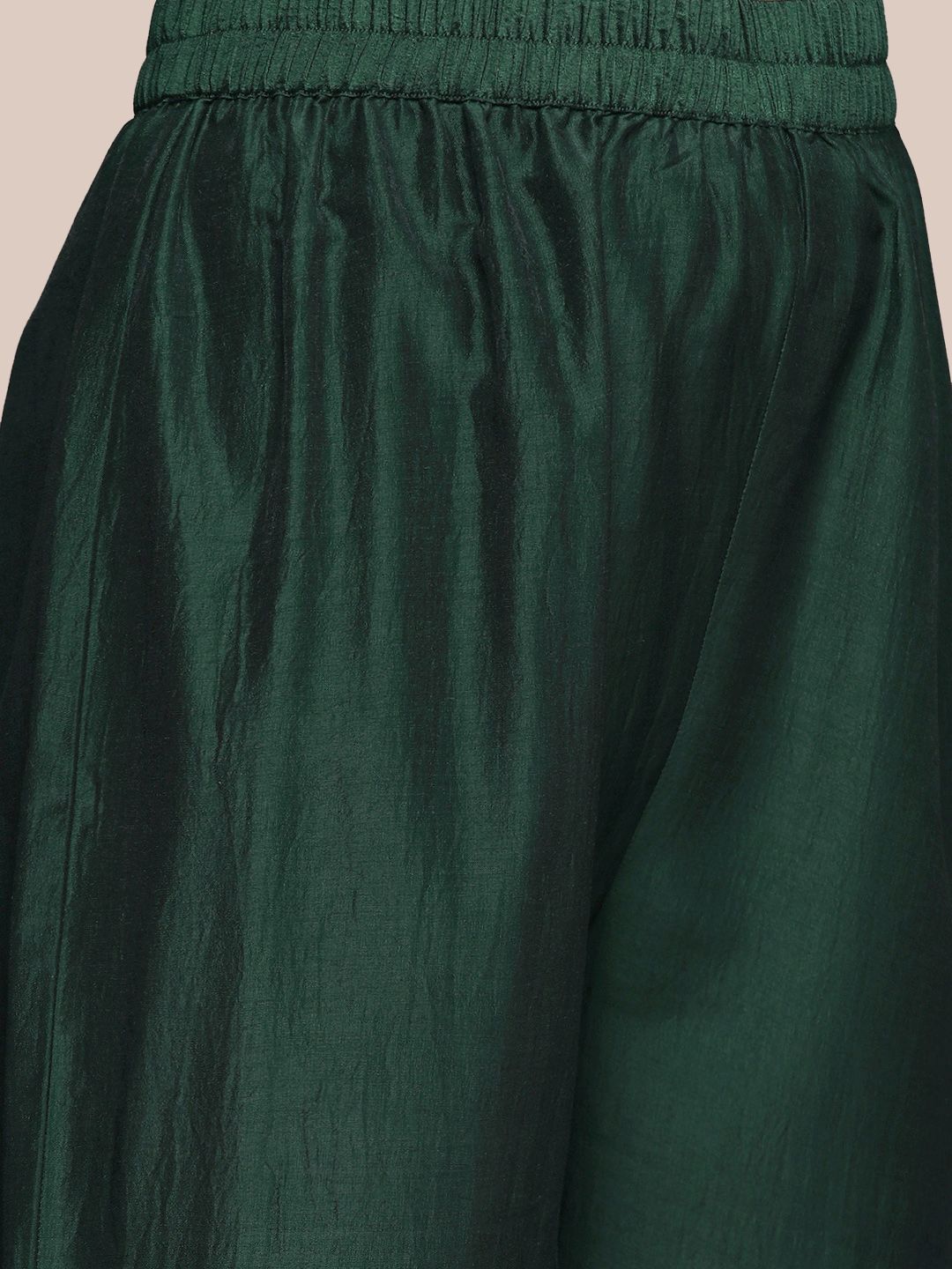Varanga Women Green Yoke Design Mirror Work Kurta with Trousers &  Dupatta