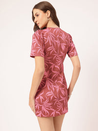 DressBerry Romantic Radiance Textured Printed Mini Sheath Dress