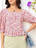 DressBerry Sweet & Simple Square Neck A-line Top