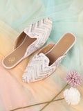 House of Pataudi Beads Embroidered Ethnic Mules