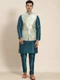 SOJANYA Men Teal Kurta with Churidar