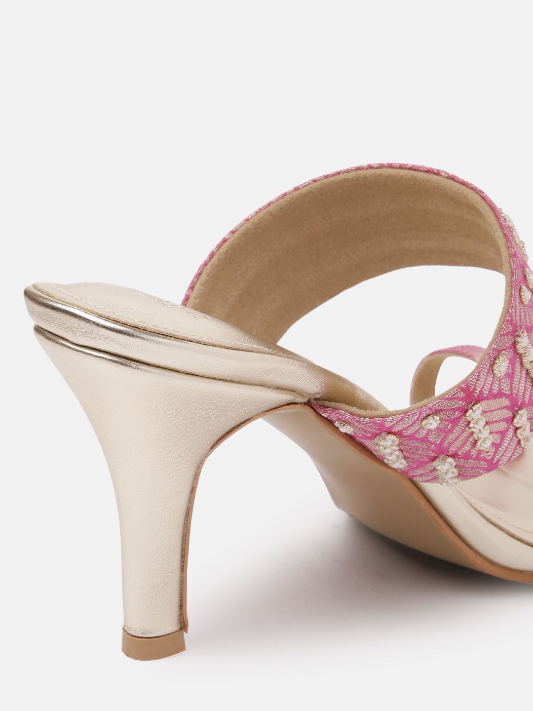 House of Pataudi Woven Design Ethnic One Toe Slim Heels