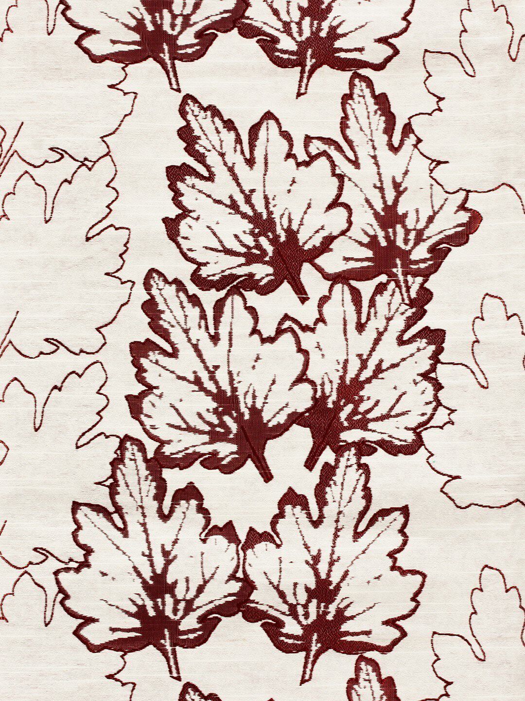 Story@home Maroon & Cream-Coloured Floral Window Curtain