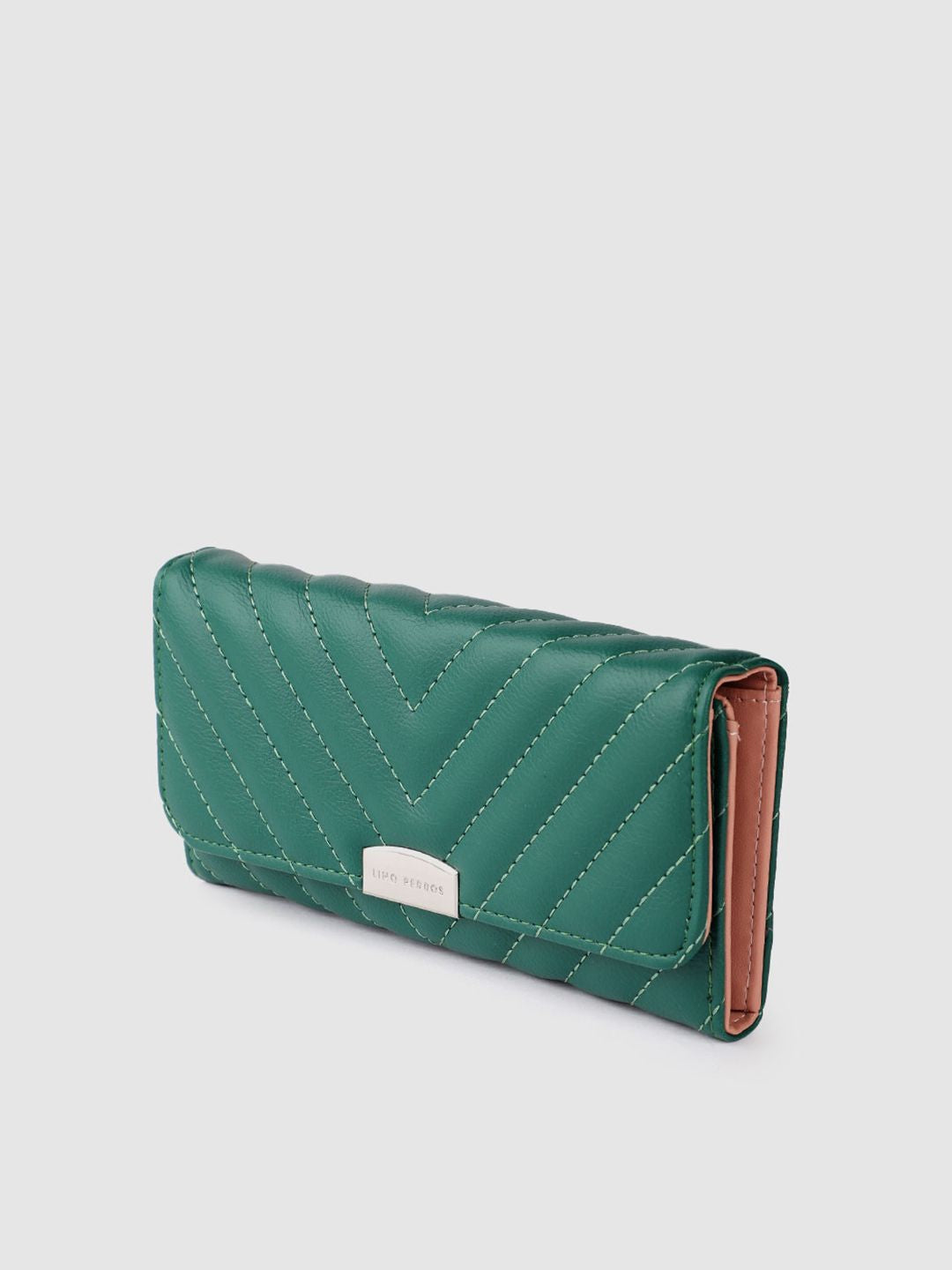 Lino Perros Women Geometric Textured Envelope Wallet with Quilted Detail