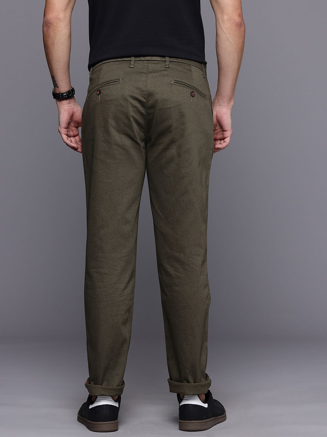 Raymond Men Printed Slim Fit Trousers