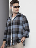 The Indian Garage Co Men Black Relaxed Fit Fringed Textured Resort Wear Shirt