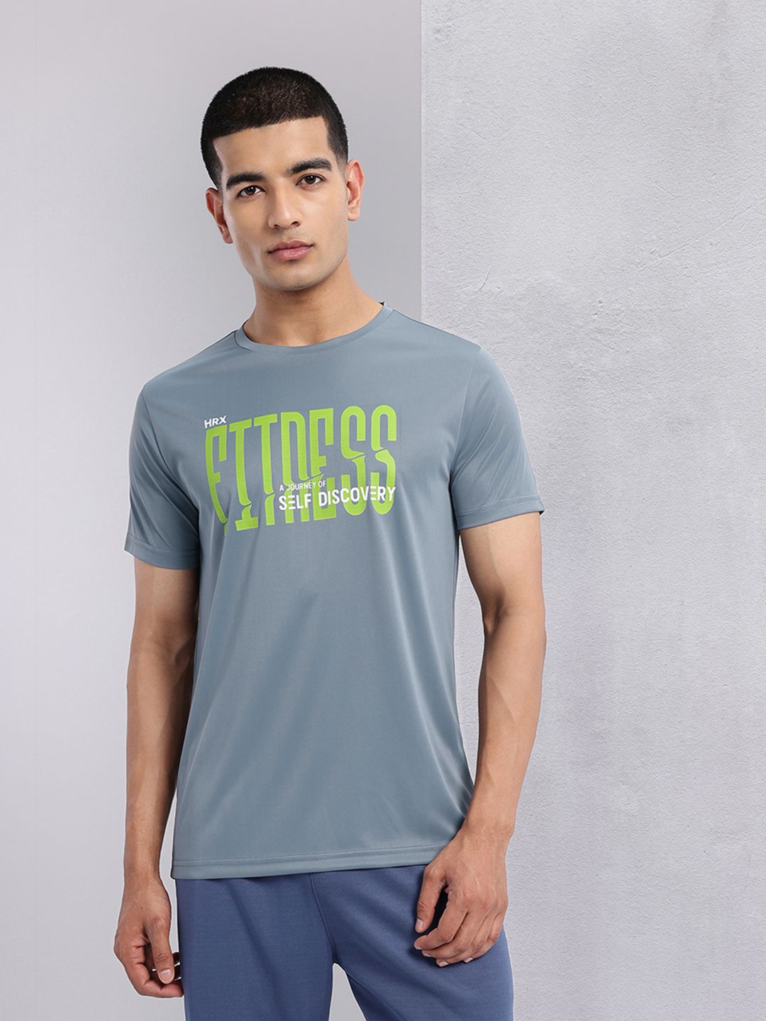HRX by Hrithik Roshan Typography Printed Rapid-Dry Training T-shirt