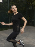 HRX by Hrithik Roshan Women Black Net Cotton T-shirt