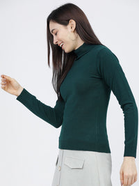Tokyo Talkies Wanita Sweater Pepejal Hijau