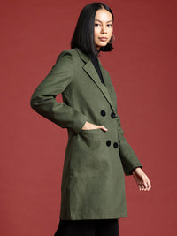all about you Notched Lapel Collar Longline Overcoat