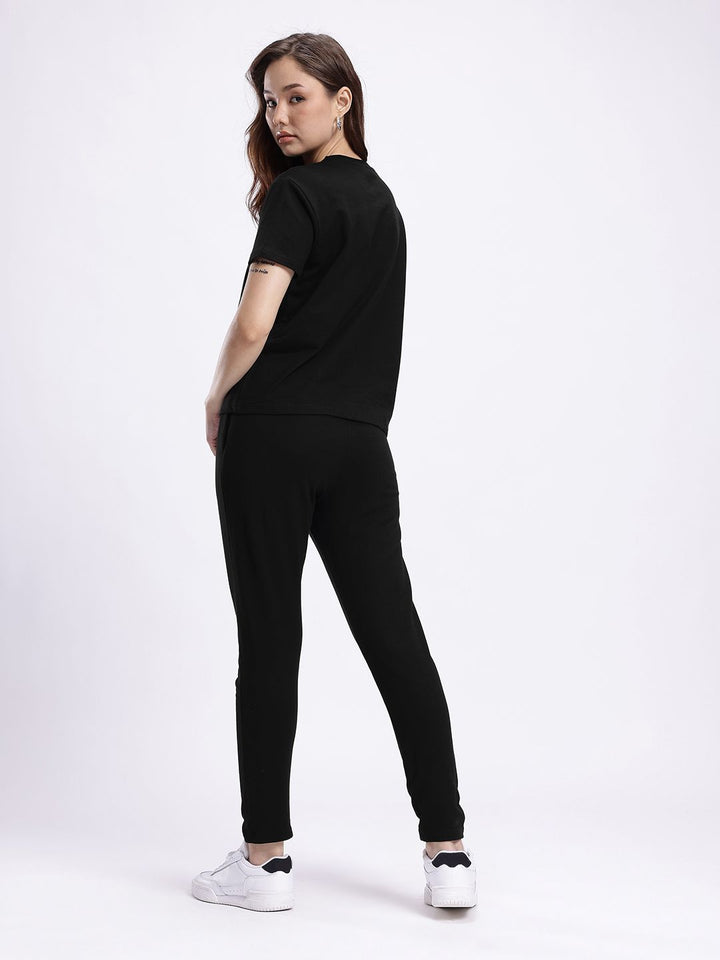 DressBerry Typography Printed T-Shirt with Trousers Co-Ords