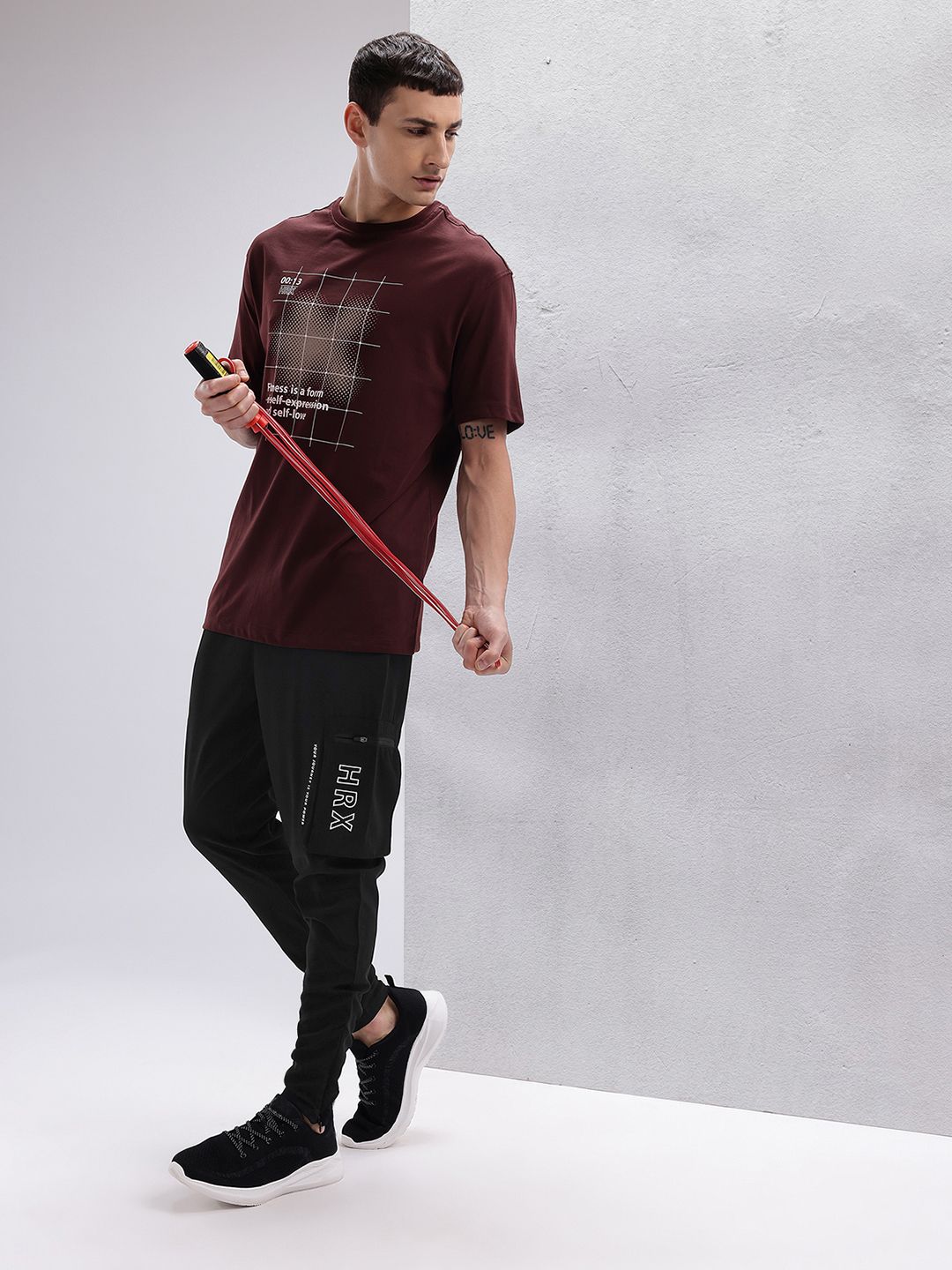 HRX by Hrithik Roshan Men Brand Logo Printed Rapid-Dry Training Track Pants