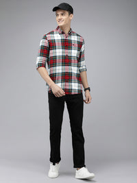 THE BEAR HOUSE Men Slim Fit Checked Pure Cotton Casual Shirt