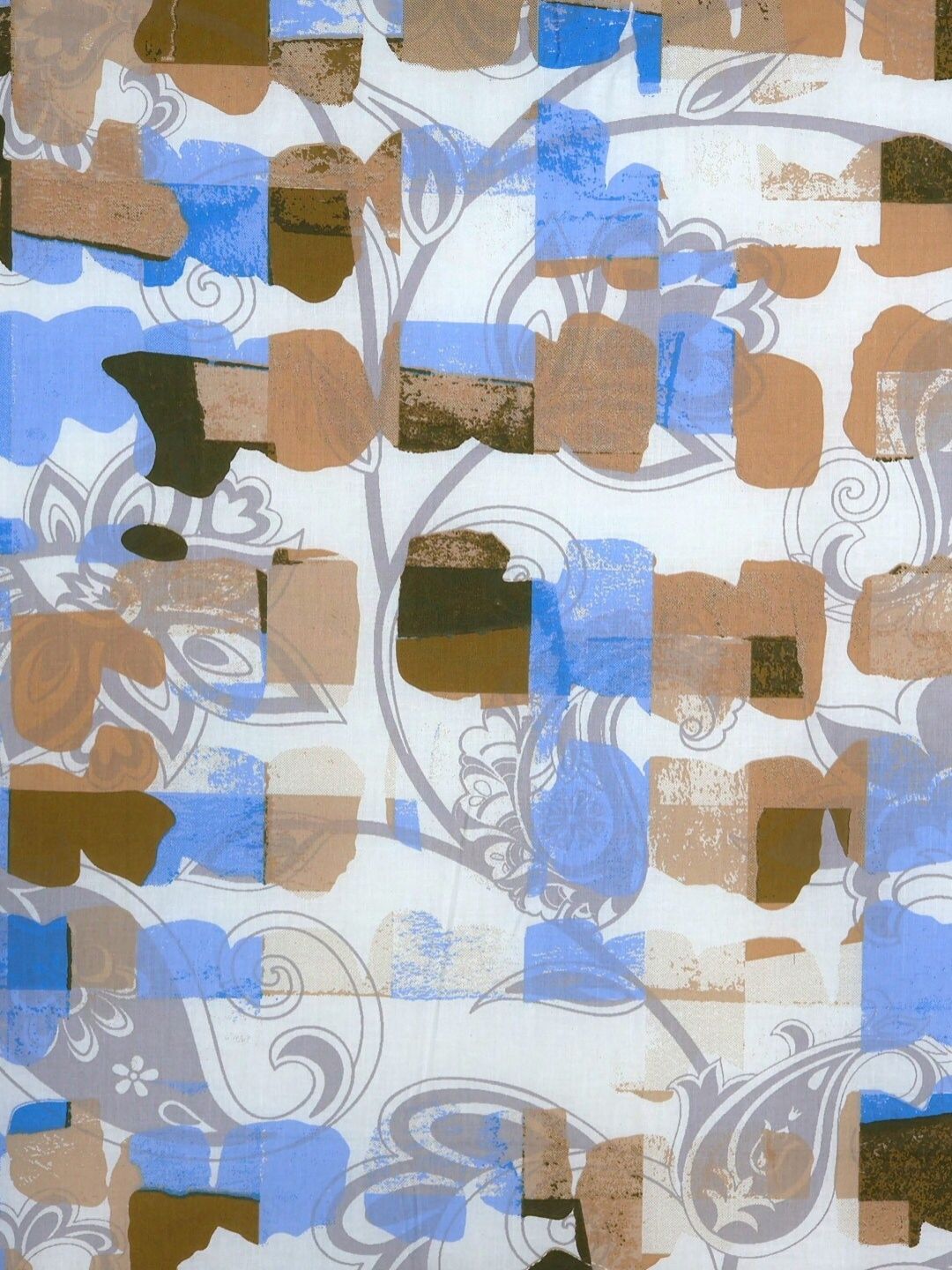 BOMBAY DYEING Allure White & Brown Printed 144 TC Pure Cotton Queen Fitted Bedsheet Set
