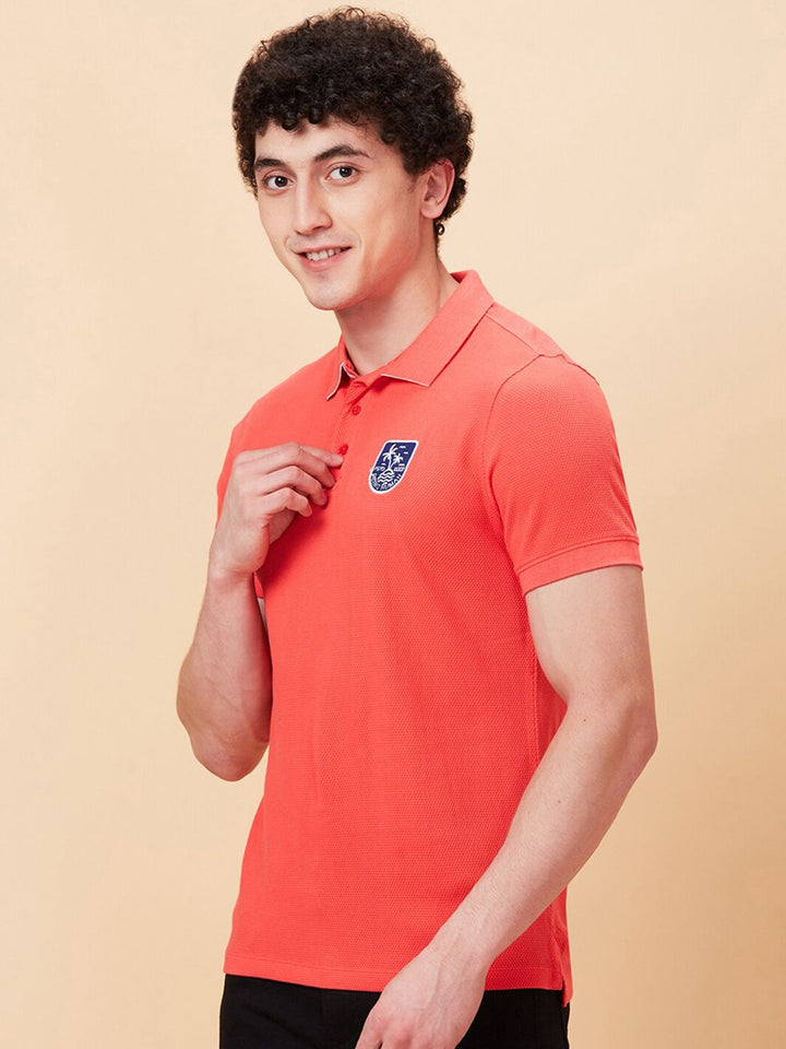 Being Human Polo Collar Applique Short Sleeves T-shirt