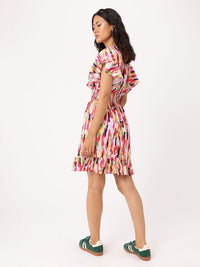 DressBerry Color Kaleidoscope Smocked A-Line Dress