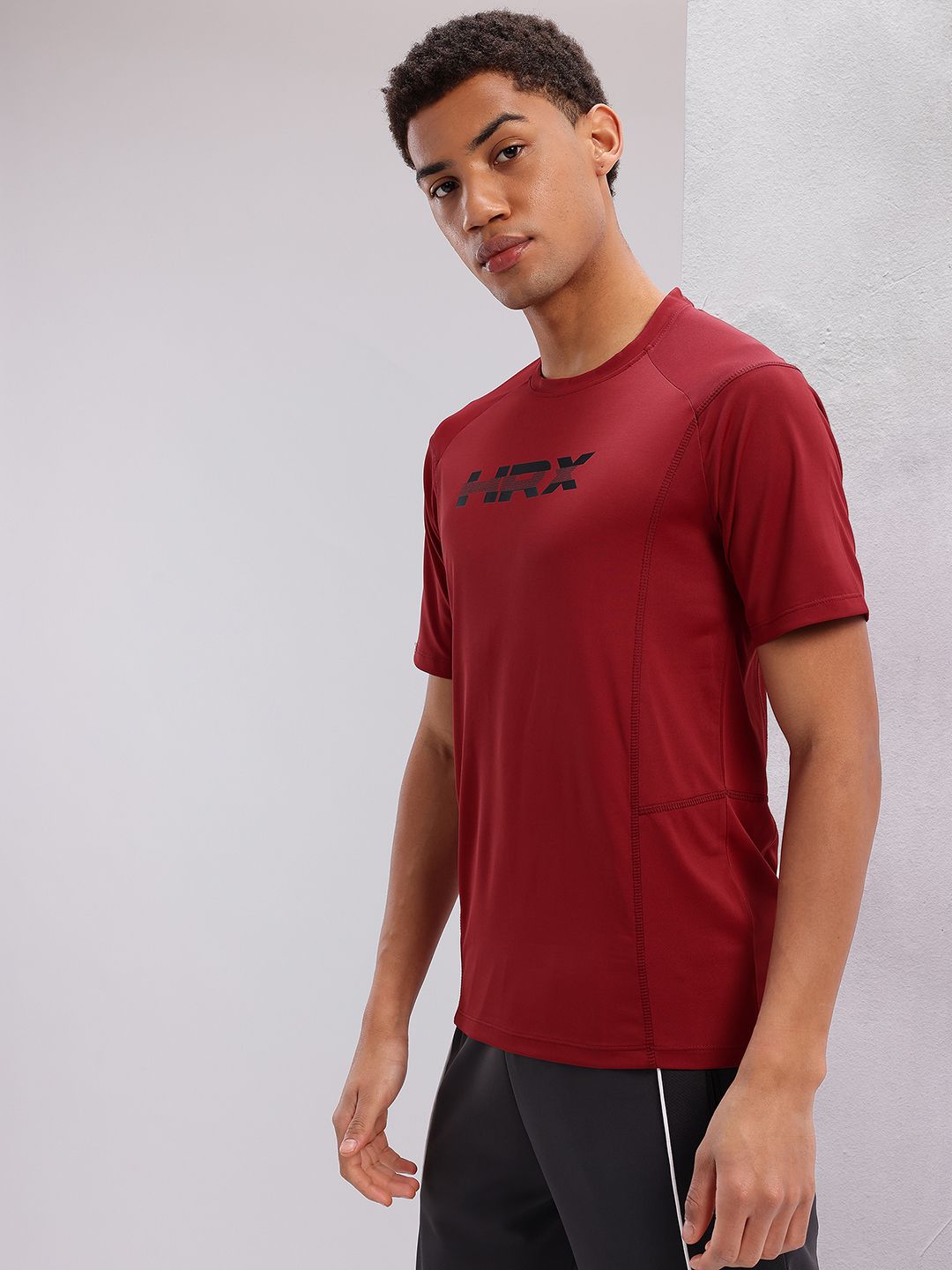 HRX by Hrithik Roshan Men Brand Logo Printed Rapid-Dry Training T-shirt
