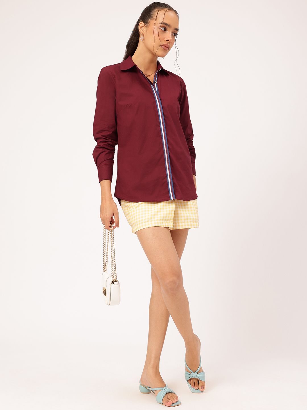 DressBerry Formal Fusion Contrast Placket Shirt