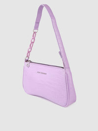 Lino Perros Women Purple Animal Printed PU Structured Shoulder Bag