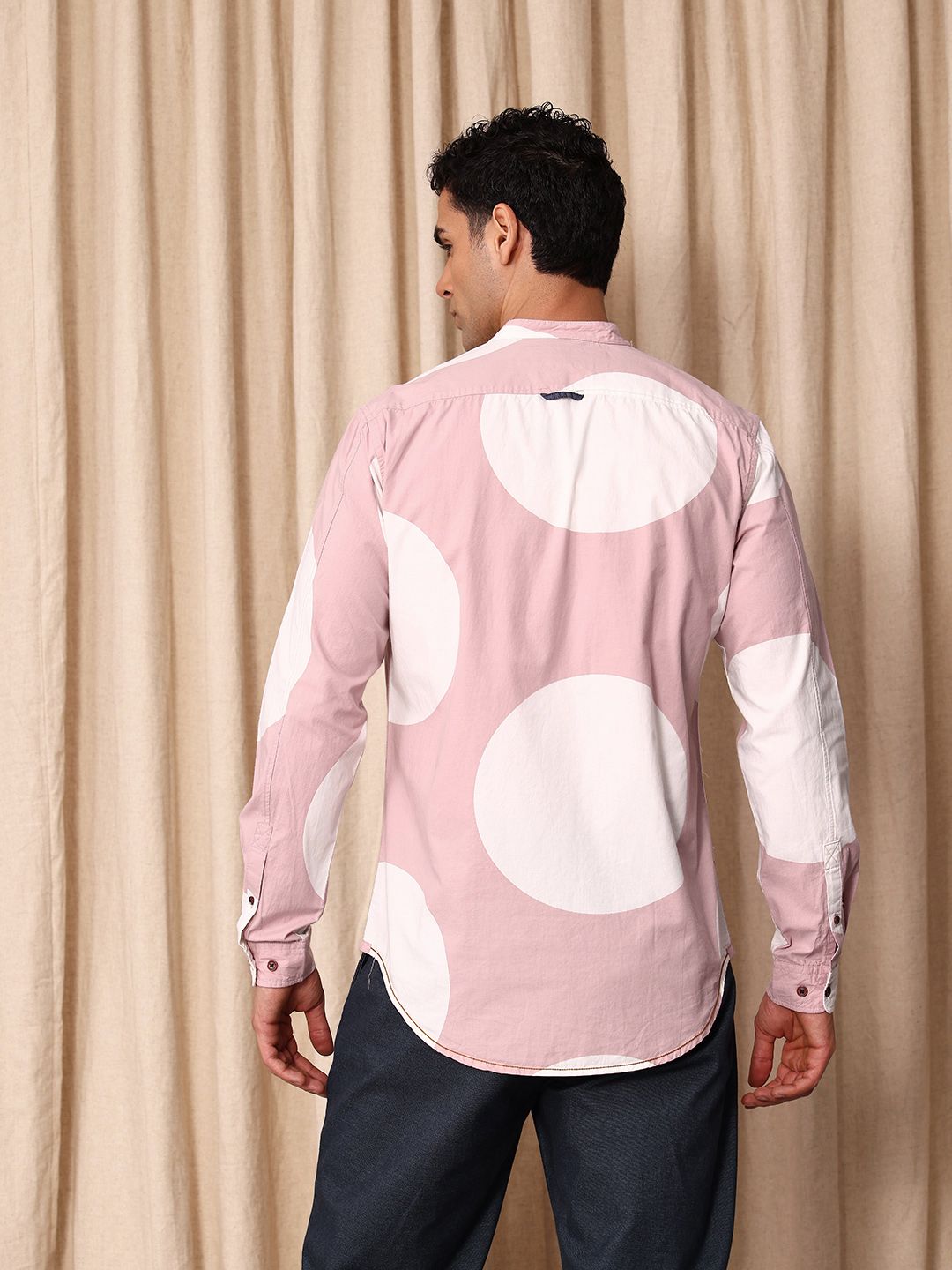 Mr Bowerbird Tailored Fit Geometric Printed Pure Cotton Casual Shirt